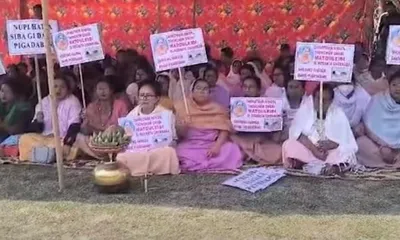 manipur  sit in protest staged against death of woman in imphal