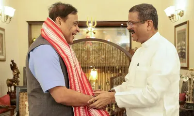 assam cm himanta biswa sarma lauds dharmendra pradhan s tenure as education minister  credits education reforms