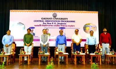assam  gauhati university welcomes new postgraduate batch  urges focus beyond marks