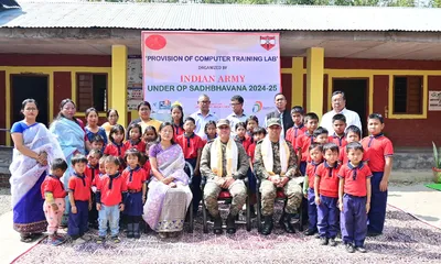 manipur  indian army launches computer lab in imphal west