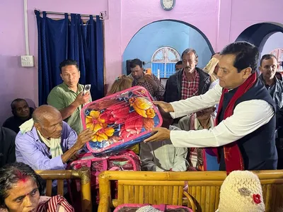 assam  sonowal interacts with residents of an old age home in dibrugarh