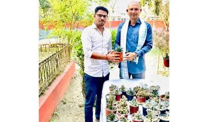 assam  outgoing bajali dc distributes saplings to promote environmental awareness