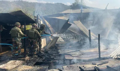 manipur fire destroys houses  shops  injures one