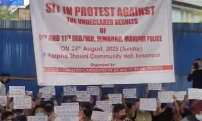 manipur  irb mr candidates protest in imphal as recruitment remains in limbo for 7 years