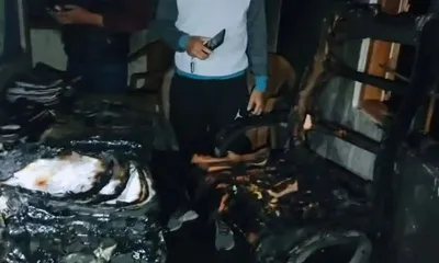 manipur  unknown miscreants set ablaze sdo office in churachandpur