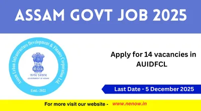 assam govt job 2025   apply for 14 vacancies in auidfcl