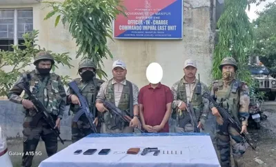 manipur  man arrested with loaded pistol in imphal east
